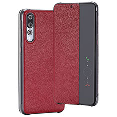 Leather Case Stands Flip Cover T08 Holder for Huawei P20 Pro Red