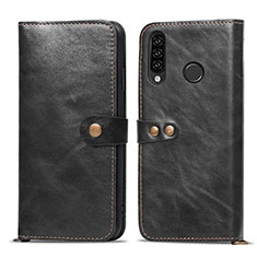 Leather Case Stands Flip Cover T08 Holder for Huawei P30 Lite New Edition Black