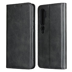 Leather Case Stands Flip Cover T08 Holder for Xiaomi Mi Note 10 Pro Black