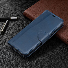 Leather Case Stands Flip Cover T08 Holder for Xiaomi Redmi 9i Blue