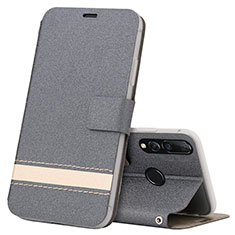 Leather Case Stands Flip Cover T09 Holder for Huawei Honor 20E Gray