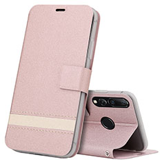 Leather Case Stands Flip Cover T09 Holder for Huawei Honor 20E Rose Gold