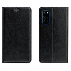 Leather Case Stands Flip Cover T09 Holder for Huawei Honor V30 5G Black