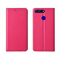 Leather Case Stands Flip Cover T09 Holder for Huawei Honor View 20 Hot Pink