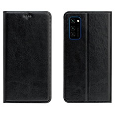 Leather Case Stands Flip Cover T09 Holder for Huawei Honor View 30 5G Black