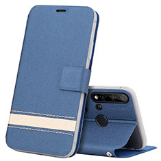 Leather Case Stands Flip Cover T09 Holder for Huawei Nova 5i Blue