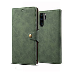 Leather Case Stands Flip Cover T09 Holder for Huawei P30 Pro Green