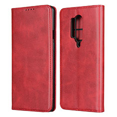 Leather Case Stands Flip Cover T09 Holder for OnePlus 8 Pro Red