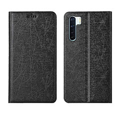 Leather Case Stands Flip Cover T09 Holder for Oppo F15 Black