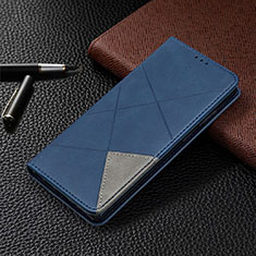 Leather Case Stands Flip Cover T09 Holder for Samsung Galaxy Note 20 5G Blue