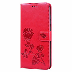 Leather Case Stands Flip Cover T09 Holder for Xiaomi Redmi 10X 4G Red