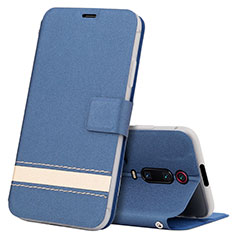 Leather Case Stands Flip Cover T09 Holder for Xiaomi Redmi K20 Blue