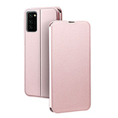 Leather Case Stands Flip Cover T10 Holder for Huawei Honor V30 5G Rose Gold