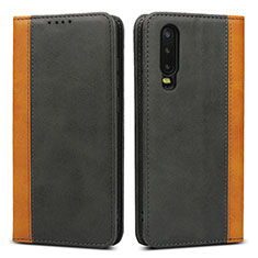 Leather Case Stands Flip Cover T10 Holder for Huawei P30 Black