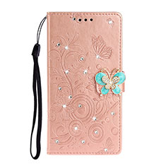 Leather Case Stands Flip Cover T10 Holder for Huawei P40 Pro Rose Gold