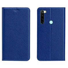 Leather Case Stands Flip Cover T10 Holder for Xiaomi Redmi Note 8T Blue