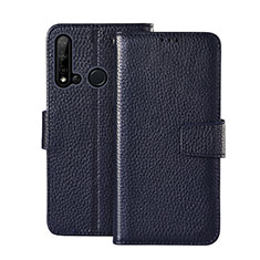 Leather Case Stands Flip Cover T11 Holder for Huawei P20 Lite (2019) Blue