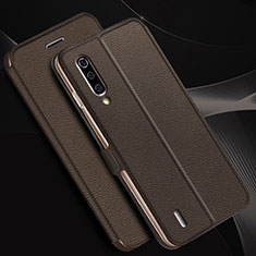 Leather Case Stands Flip Cover T11 Holder for Xiaomi Mi A3 Brown