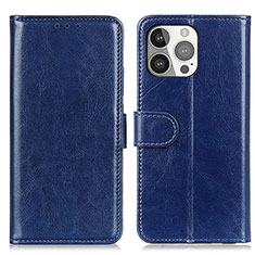 Leather Case Stands Flip Cover T12 Holder for Apple iPhone 14 Pro Max Blue