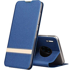 Leather Case Stands Flip Cover T12 Holder for Huawei Mate 30E Pro 5G Blue