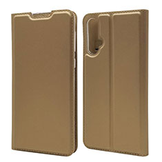 Leather Case Stands Flip Cover T12 Holder for Huawei Nova 5 Pro Gold