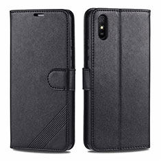 Leather Case Stands Flip Cover T12 Holder for Xiaomi Redmi 9i Black