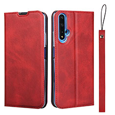 Leather Case Stands Flip Cover T15 Holder for Huawei Honor 20S Red