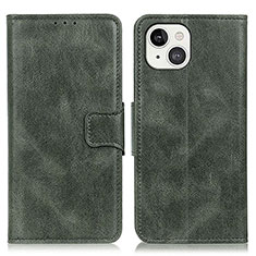 Leather Case Stands Flip Cover T17 Holder for Apple iPhone 13 Green