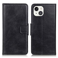 Leather Case Stands Flip Cover T17 Holder for Apple iPhone 15 Black