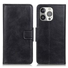 Leather Case Stands Flip Cover T17 Holder for Apple iPhone 16 Pro Black