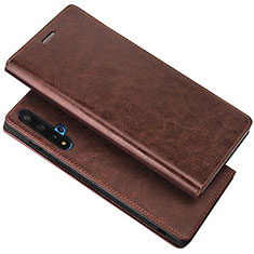 Leather Case Stands Flip Cover T18 Holder for Huawei Honor 20 Brown