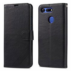 Leather Case Stands Flip Cover T18 Holder for Huawei Honor V20 Black