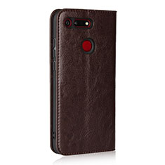 Leather Case Stands Flip Cover T19 Holder for Huawei Honor V20 Brown