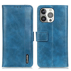 Leather Case Stands Flip Cover T20 Holder for Apple iPhone 13 Pro Blue