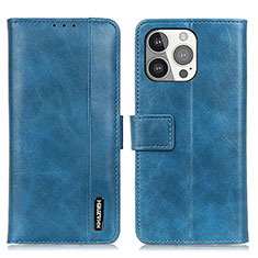 Leather Case Stands Flip Cover T20 Holder for Apple iPhone 14 Pro Max Blue