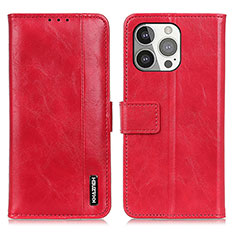 Leather Case Stands Flip Cover T20 Holder for Apple iPhone 14 Pro Max Red