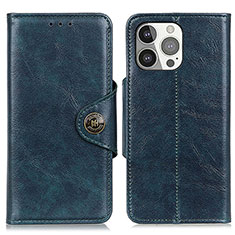 Leather Case Stands Flip Cover T21 Holder for Apple iPhone 14 Pro Blue