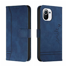 Leather Case Stands Flip Cover T22 Holder for Xiaomi Mi 11 Lite 5G NE Blue