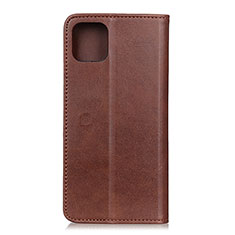 Leather Case Stands Flip Cover T24 Holder for Xiaomi Mi 11 Lite 4G Brown