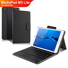 Leather Case Stands Flip Cover with Keyboard L02 for Huawei MediaPad M3 Lite 10.1 BAH-W09 Black