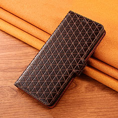 Leather Case Stands Flip Cover Z03 Holder for Apple iPhone 14 Pro Brown