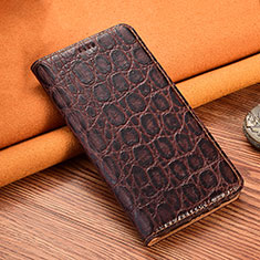 Leather Case Stands Flip Cover Z07 Holder for Apple iPhone 16 Pro Max Brown