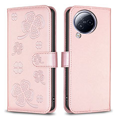 Leather Case Stands Flip Flowers Cover Holder BF1 for Xiaomi Civi 3 5G Rose Gold