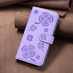 Leather Case Stands Flip Flowers Cover Holder BF1 for Xiaomi Redmi K60 Pro 5G Purple