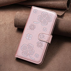 Leather Case Stands Flip Flowers Cover Holder BF2 for Oppo A18 Rose Gold