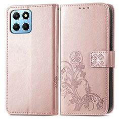 Leather Case Stands Flip Flowers Cover Holder for Huawei Honor X6S Rose Gold