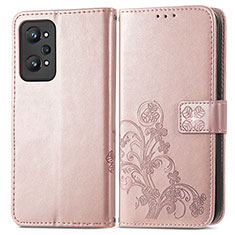 Leather Case Stands Flip Flowers Cover Holder for Realme GT Neo2 5G Purple