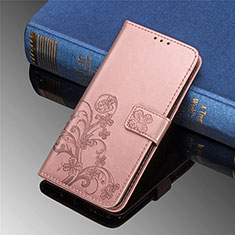 Leather Case Stands Flip Flowers Cover Holder for Samsung Galaxy S21 Plus 5G Pink