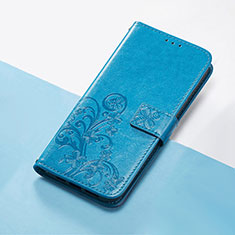 Leather Case Stands Flip Flowers Cover Holder S03D for Huawei Honor 50 5G Blue