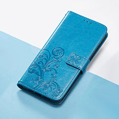 Leather Case Stands Flip Flowers Cover Holder S03D for Huawei Nova 8i Blue